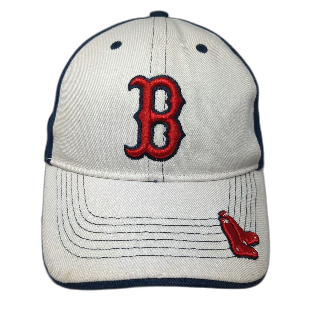 Boston Red Sox MLB T.E.I. Baseball Cap White Blue One Size Embroidered Logo Hat